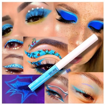 EYELINER Wodoodporny eyeliner świeci w UV neonowy