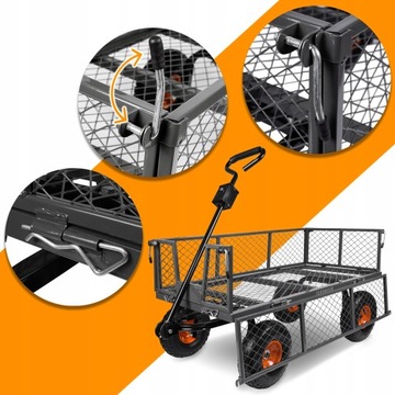 САДОВЫЙ ПРИЦЕП ПРИЦЕП ДЛЯ ТРАНСПОРТИРОВКИ БАЛЧКИ С ПОДЪЕМОМ КОЛЕСА ДО 400 КГ 100 Л