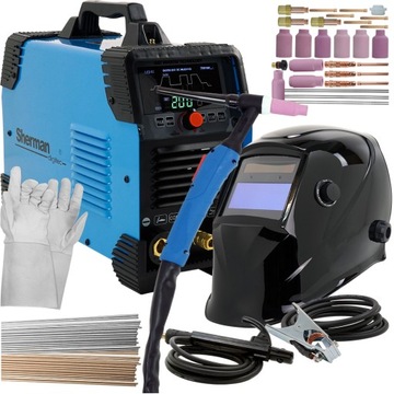 Spawarka TIG 200 Puls HF inwertorowa LCD zestaw