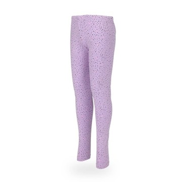 Dziewczęce legginsy, fioletowe, nadruk w kropeczki, Tup Tup, r. 92