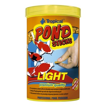 Tropical Pond Sticks Light Pokarm dla karpi KOI ryb w stawach ogrodowych 1L