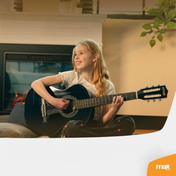 Молодёжная классическая гитара SoloArt Max 3/4, чёрная + аксессуары