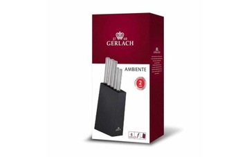 НАБОР ИЗ 5 КУХОННЫХ НОЖЕЙ GERLACH ОСТРЫХ, ТВЕРДОЙ СТАЛИ + ТОЧИЛКА