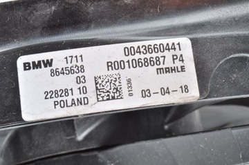 F54 F55 F56 F57 F60 BMW F39 F45 F46 F48 2.0 VENTILÁTOR CHLADIČŮ 8645861