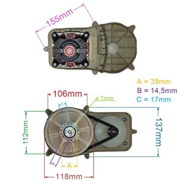ЭЛЕКТРОДВИГАТЕЛЬ ДЛЯ КОСИЛКИ LIDER FAWORYT 1800W