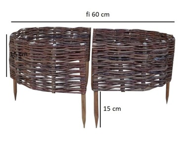 Palisada Wiklinowa Koło FI60 /H15 cm kołki olchowe