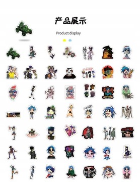 50 наклеек с рисунками Gorillaz