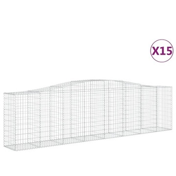Kosz gabionowy 400x50x100/120 cm srebrny