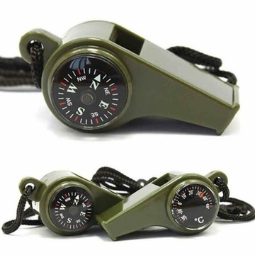 GWIZDEK TAKTYCZNY MILITARNY SURVIVAL 3W1 RATUNKOWY