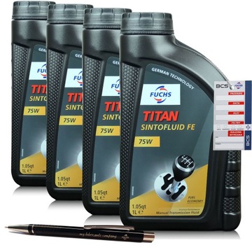 4 LITRY FUCHS TITAN SINTOFLUID FE 75W - OLEJ PRZEKŁADNIOWY - 4L