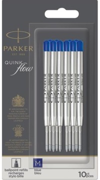 PARKER WKŁAD DO DŁUGOPISU QUINK FLOW NIEBIESKI M 10 SZT.