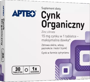 Cynk organiczny 10 mg APTEO 30 tabletek