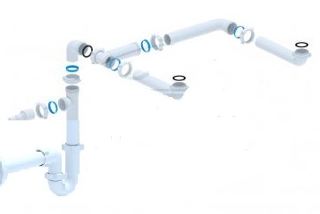 ЭКОНОМЯЩИЙ ПРОСТРАНСТВО сифон для раковины 2 БОЛЬШИХ ФИЛЬТРА