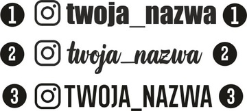 Napis Instagram na samochód naklejka,wlepa