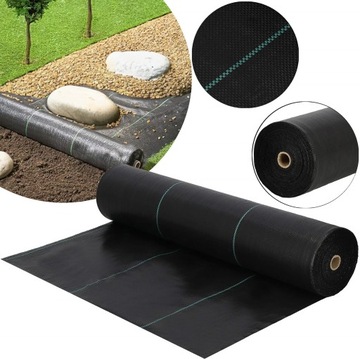GRUBA AGROWŁÓKNINA Antychwastowa 90g AGROTKANINA 1,1x50m CZARNA na CHWASTY