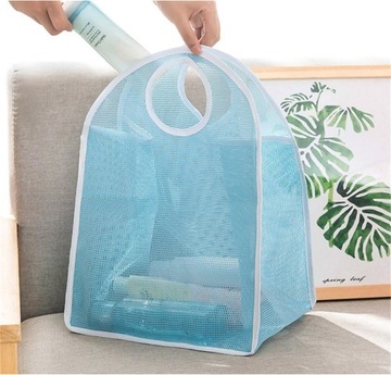 СКЛАДНАЯ СЕТЧАТАЯ СУМКА ДЛЯ ПОКУПКИ, ПЛЯЖА ИЛИ ПРАЧЕЧНОЙ 2 ШТ. СИНИЙ