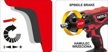 АККУМУЛЯТОРНЫЙ КЛЮЧ YATO 18 В + 4 НАСАДКИ 1/2 дюйма, 300 Нм, 2,0 Ач, НАБОР