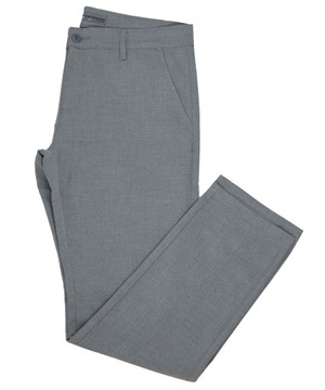 БРЮКИ ИЗ ЭЛЕГАНТНОГО МАТЕРИАЛА, СВЕТЛО-СЕРЫЕ, ОДНОРОДНЫЕ W39