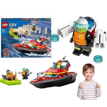 LEGO CITY ŁÓDŹ STRAŻACKA + MOTORÓWKA STATEK JETPAC