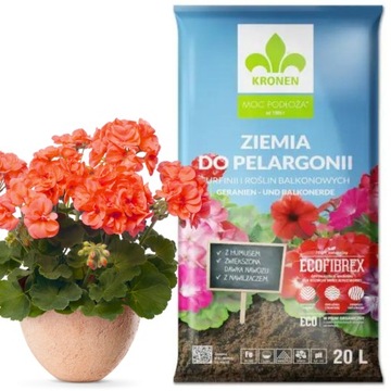 ZIEMIA DO PELARGONII SURFINII BEGONII PETUNII BRATKÓW balkonowych 20L nawóz