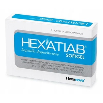 HEXATIAB SOFTGEL 10 KAPS.DOPOCH W LECZENIU ZAKAŻEŃ BAKTERYJNYCH,GRZYBICZYCH