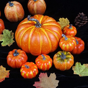 ОСЕННИЕ УКРАШЕНИЯ ДЛЯ ХЭЛЛОУИНА ИСКУССТВЕННЫЕ ТЫКВЫ 12 ШТ.