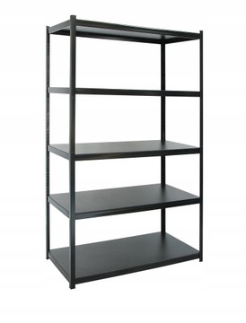 Regał metalowy PIKA czarny 5 półek 180x70x50