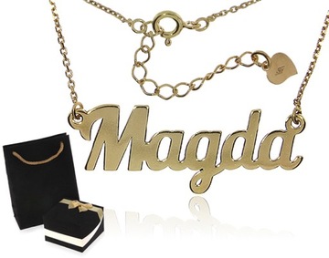 Łańcuszek srebr* pozłacan* MAGDA prezent LgSN566