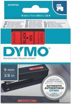 DYMO ETYKIETA TAŚMA D1 9mm Czerwona S0720720 40917