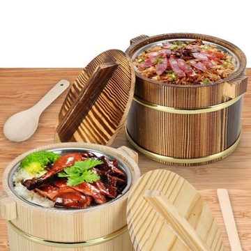 Уникальные суши с мясным ведром, рисовой бочкой и деревянным подносом