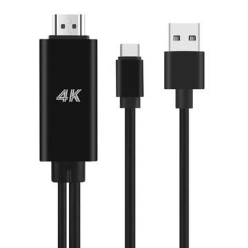 Видеокабель от USB TYPE-C к HDMI 1,8 м, зарядка 4K