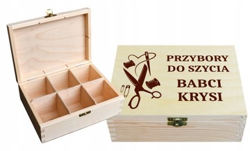 PREZENT dla BABCI przybornik krawiecki kosmetyki na kolczyki