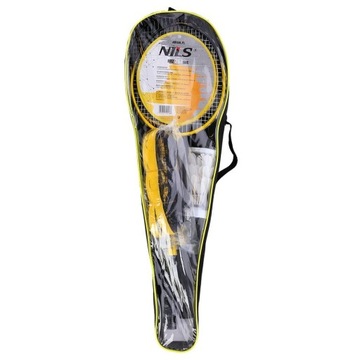 NILS Zestaw Rakiety + Lotki + Siatka Do Badmintona