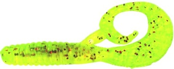 MANNS Twister 80mm seledyn i czerwony brokat 1szt