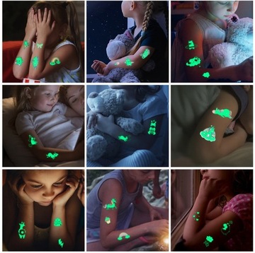 МОЮЩИЕСЯ ТАТУ СВЕТЯЩИЕСЯ В ТЕМНОТЕ ОКЕАНСКИЕ НАКЛЕЙКИ, 5 ЛИСТОВ