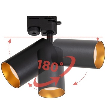 Комплект трекового освещения, 4 лампы GU10, лента 2 м, ЧЕРНОЕ золото, светодиодная рейка