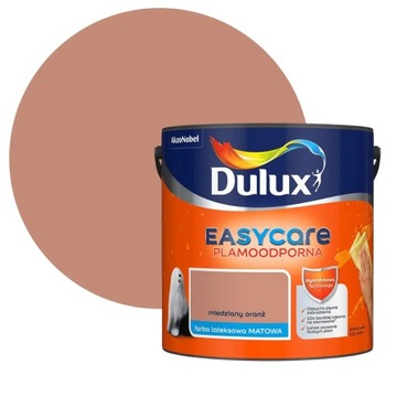 DULUX EASYCARE FARBA LATEKSOWA PLAMOODPORNA Miedziany Oranż 2,5L