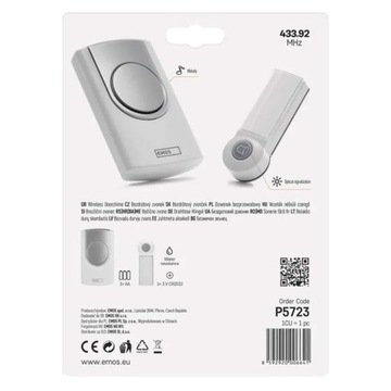 Беспроводной колокол для дверей EMOS P5723 3XAA