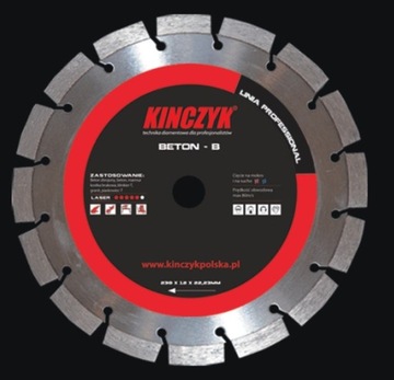 TARCZA DIAMENTOWA KIŃCZYK BETON B 230 mm