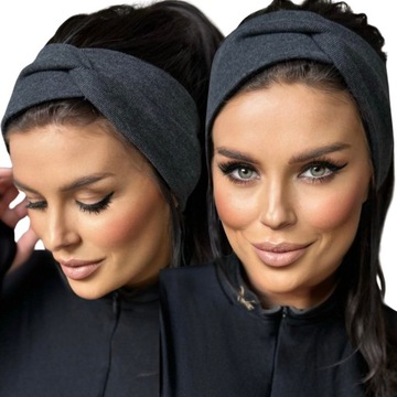 OPASKA DAMSKA NA GŁOWĘ USZY CIENKA LEKKA WYGODNA PRZEPLATANA BAWEŁNA KOLOR