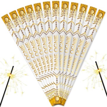 PIĘKNE SZTUCZNE ZIMNE OGNIE 70 cm - 72 szt *GOLD EDITION* NA WESELE ŚLUB