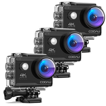 KAMERA SPORTOWA WIFI 20MP 4K FULL HD CZARNY 3SZT