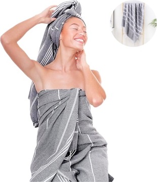 RĘCZNIK KĄPIELOWY PLAŻOWY NA SAUNĘ HAMMAM 90x180 NA PLAŻĘ SPA KOC PLAŻOWY