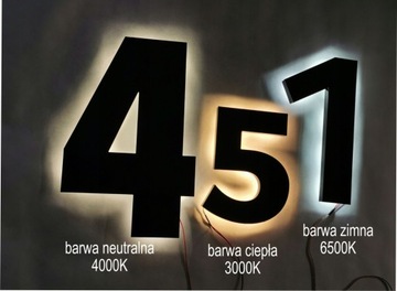 Подсветка НОМЕР ДОМА 40 см, 1 цифра, эффект LED HALO