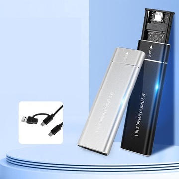 USB 3.1 10G M.2 NVMe Внешний корпус Практичный Удобный Прочный Серебристый