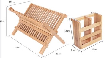 Сушилка для посуды складная, бамбук, 42х35х38 см.