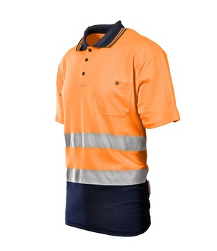 РАБОЧАЯ ФУТБОЛКА ПОЛО МУЖСКАЯ, СО Светоотражающими элементами, ПРЕДУПРЕЖДЕНИЕ, HV, ЛЕГКАЯ, СТАНДАРТЫ ЗДОРОВЬЯ И БЕЗОПАСНОСТИ M