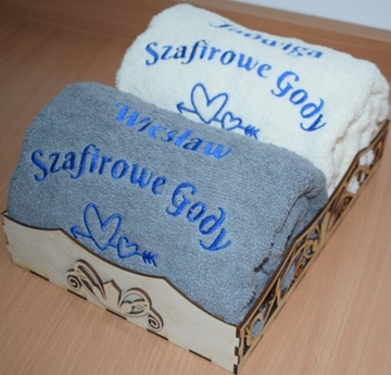 ПОЛОТЕНЦА С ВЫШИВКОЙ сапфир Юбилейная СВАДЬБА ЮБИЛЕЙНАЯ 140Х70