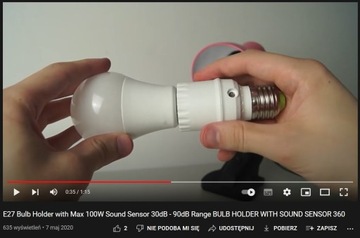 OPRAWA ŻARÓWKI E27 Z CZUJNIKIEM DŹWIĘKU ZMIERZCHU 360 STOPNI MACLEAN MCE232