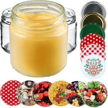 10x БАНКА 200МЛ СТЕКЛЯННЫЕ ПРИГОТОВЛЕНИЯ ВАРЕНЬЕ МЕДОВОЕ + КРЫШКИ FI66